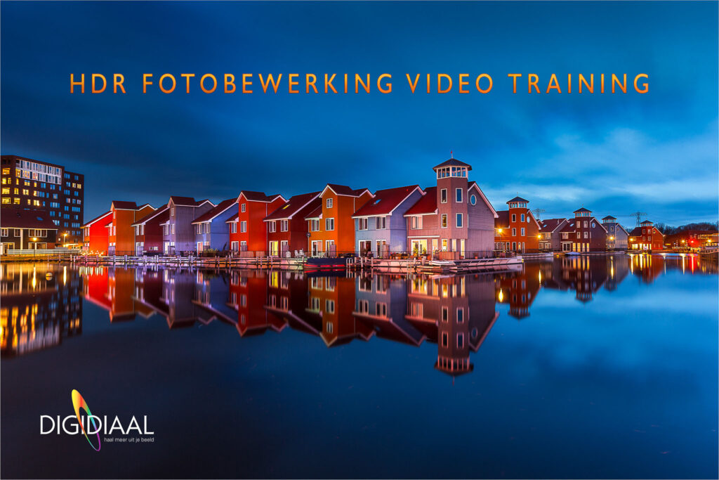 HDR-fotobewerking: kleurrijke avondopname aan het water door Digidiaal